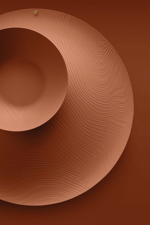 Alessi metalinis serviravimo padėklas „Veneer“, Ø42 cm, rudos spalvos