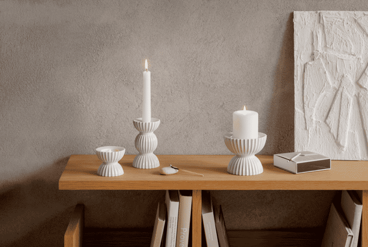 „Lyngby Porcelaen“ porcelianinė žvakidė, 12,5 cm aukščio