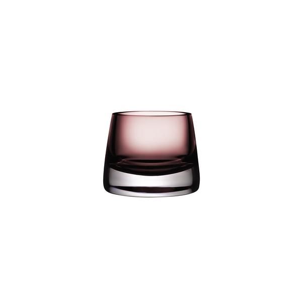 Krištolinė NUDE žvakidė „Joy“, maža, 1 vnt burgundy/bordo spalvos