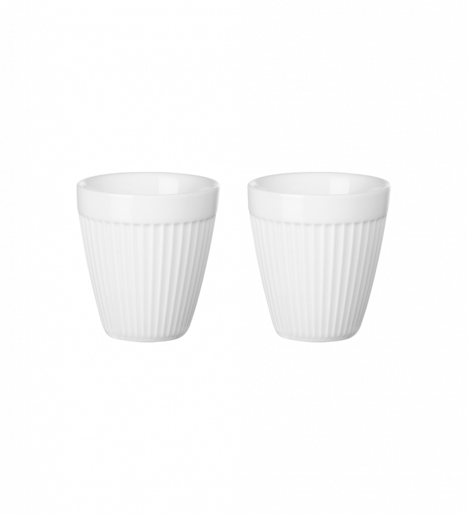 ASA porceliano espreso puodeliai „Thermal“, balti, 2 vnt. × 80 ml