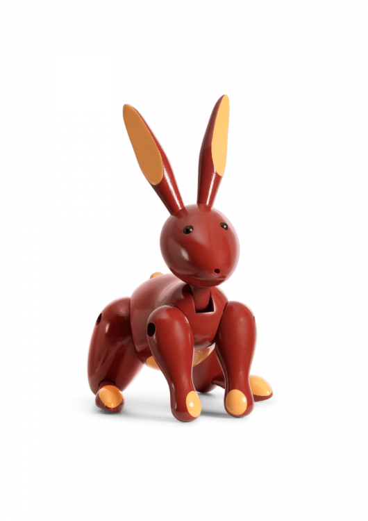 Kay Bojesen medinė dekoracija/žaislas „Rabbit“, dažytas uosis