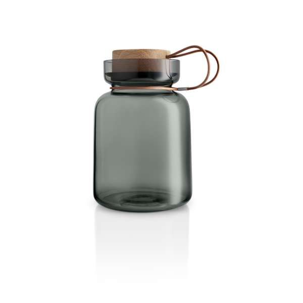 Eva Solo dūminio stiklo indas biriems produktams „Silhoutte“ su mediniu dangteliu, 1,5 l