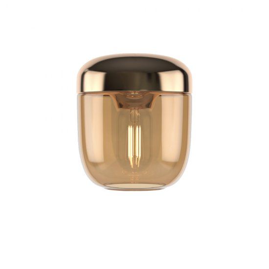UMAGE šviestuvo gaubtas „Acorn Amber Brass“, stiklas (tonuotas) ir aliuminis, gintaro spalvos 