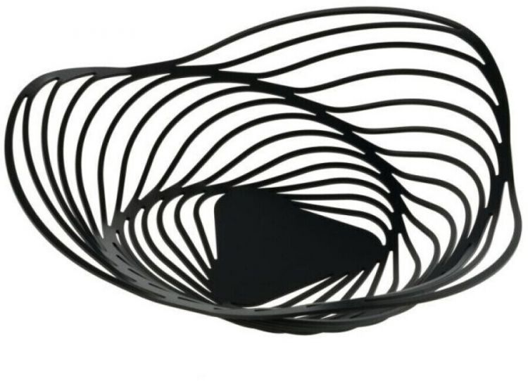 Alessi nerūdijančio plieno dekoratyvinis dubuo „Trinity“, juodos spalvos, Ø26 cm