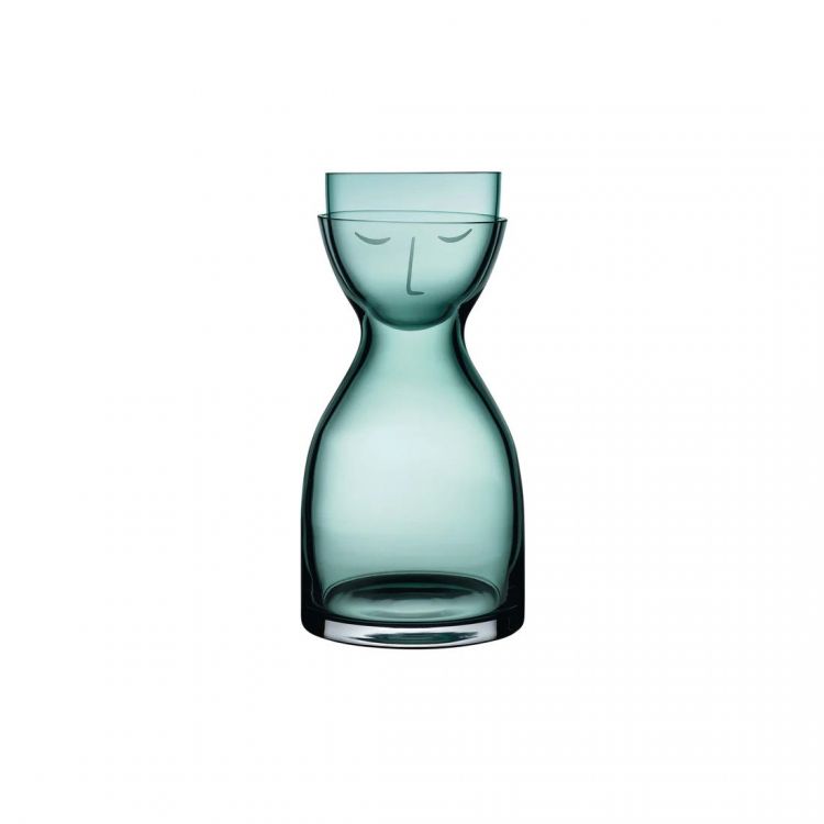 Krištolinis NUDE grafinas vandeniui „Mr. & Mrs.“, žalsvas, 850 ml