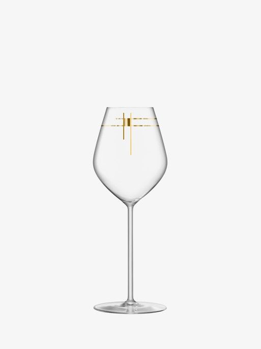 LSA International šampano taurės „Century“, tulpės formos, aukso puošyba, 4 vnt., 285 ml.