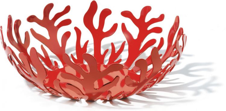 Alessi metalinė vaisinė/duonos krepšelis „Mediterraneo“, raudonos spalvos, Ø29 cm