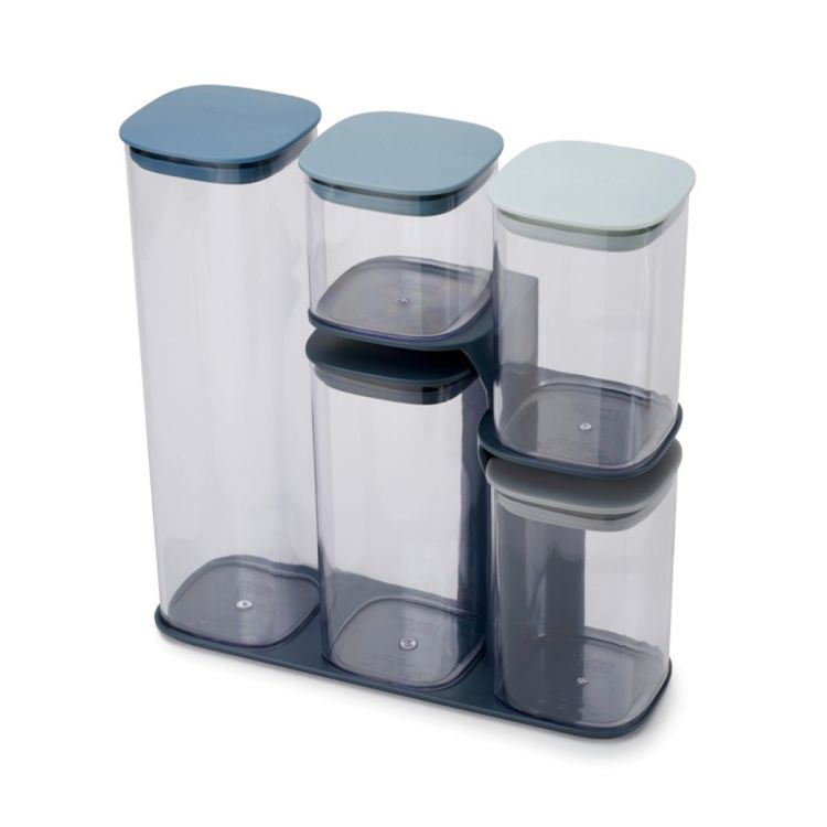  Joseph Joseph 5 plastikinių indelių rinkinys biriems produktams su plastikiniu stovu Podium™