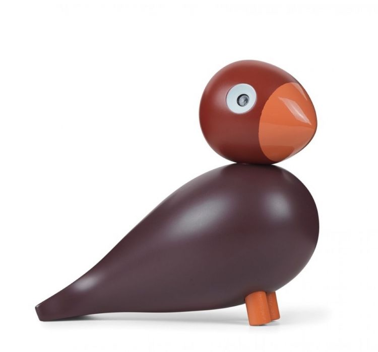 Kay Bojesen medinė dekoracija/žaislas „Poppy“ (kolekcinis 2022 metų paukštis), riboto tiražo, raudonų atspalvių derinio