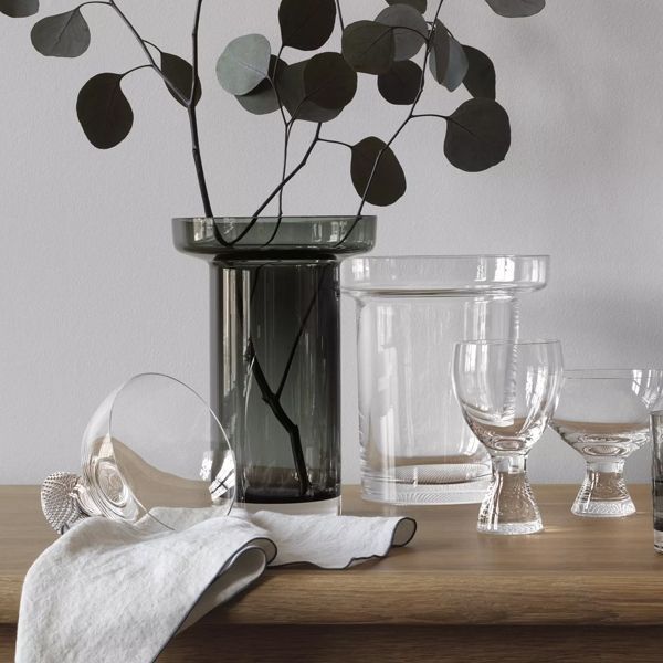 Krištolinė „Kosta Boda“ vaza „Limelight Tulip Vase Grey