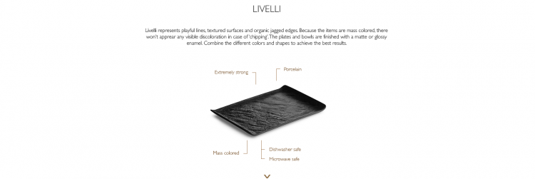 CHIC porcelianinė deserto lėkštė „Livelli“, Ø16 cm, juoda
