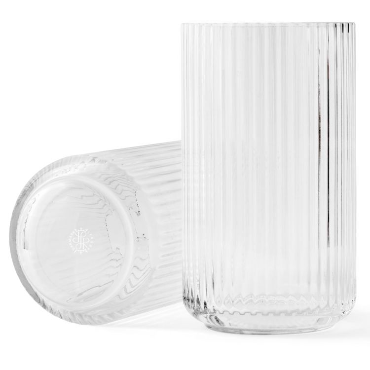 „Lyngby Porcelaen“ stiklo vaza „Lyngby Clear“, 38 cm aukščio, skaidrios spalvos