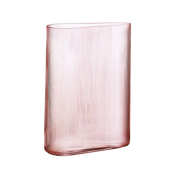 Krištolinė NUDE vaza „Mist“, rausvos spalvos, 29 cm