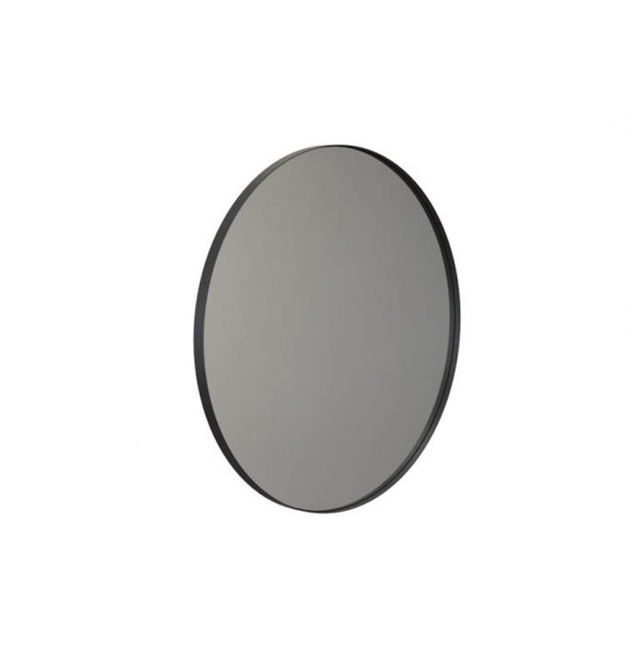 Frost pakabinamas veidrodis, Ø80 cm, juodas matinis rėmas